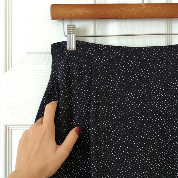 Pendleton Y2K Vintage Spotted High Waisted Side Slit Midi Skirt Black White 10 - Picture 3 of 12